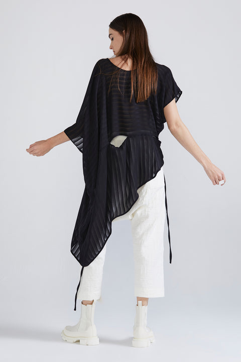 Stripe Gradation Tunic - Black Stripe