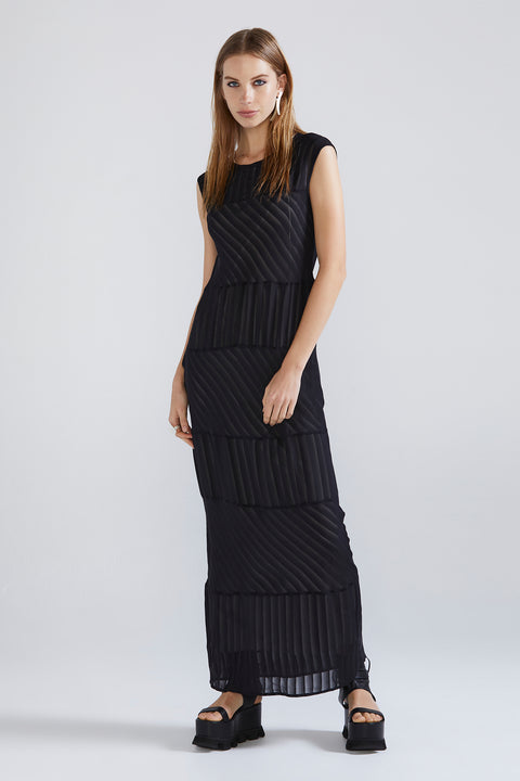 Imbue Dress - Black Stripe