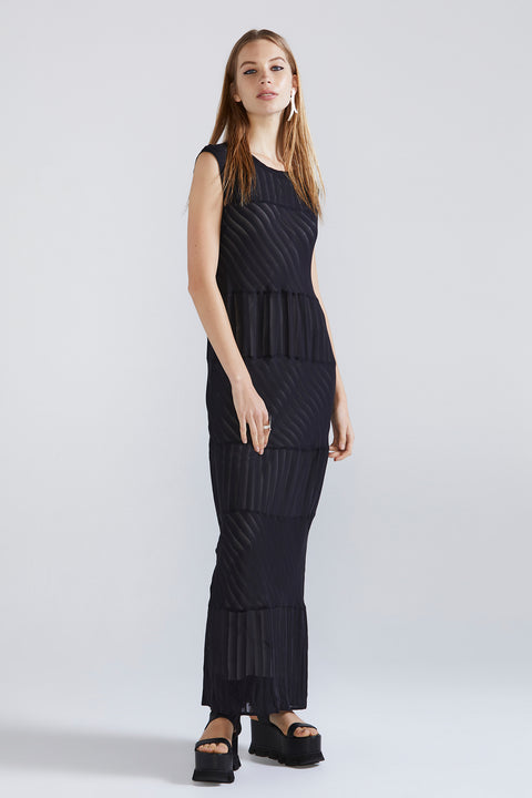 Imbue Dress - Black Stripe