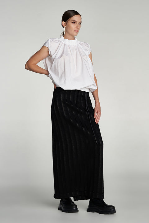 Orientate Skirt - Black Narrow Stripe